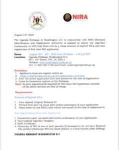 Complete the online application form at the National Identification and Registration Authority (NIRA) Pre-Registration Portal.