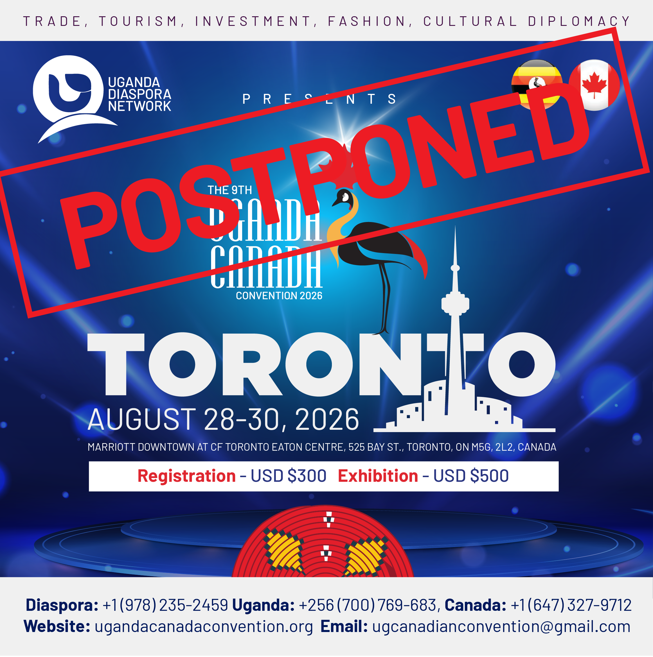 Notice of postponement – Uganda–Canada Convention 2026 edition